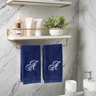 Creative Scents Navy Blue Monogrammed Towels With Initials - 11x18 Inches  B 
