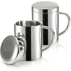  2 Pack 13 5 Oz Stainless Steel Double-walled Metal Mugs  Insulated Coffee Cup 