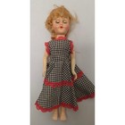 Vintage Sleepy Eye Doll Stc Logo Back Hard Plastic 11in Houndstooth Dress