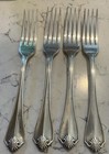 Vtg Rogers 1881 Oneida King James Pattern Silverplate Set Of 4 Dinner Forks