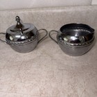 Vintage Metal Irvinware Sugar Bowl And Creamer Set