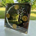 Lucite Marion Kay Caterpillar Co  Desk Clock Made In Usa Limited Edition