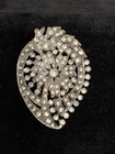 1920   s  Vintage Art Deco Rhinestone Fur Dress Clip Signed Pjc
