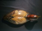 Hand Carved Wooden  Duck Decoy Folk Art Signed Tom Taber Vintage 17  