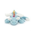 Jellycat Sky Dragon Bag Charm Soft Plush Keychain Baby Blue White Wings
