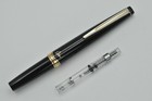 Vintage Pilot Elite Fountain Pen 14k Fine Nib Black W  Converter Very Good A1008