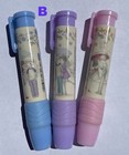 3pcs set Pressing Pencil Eraser Pen Type  stationery Retractable Rubber Stick