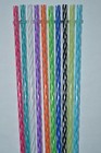 Clear Swirl With Colored Stripes Acrylic Straws Reusable 9    Rings Bpa Free  s2