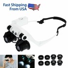 Led Magnifying Glass Eyewear Magnifier Loupe Headband Headset Lamp Light Jeweler