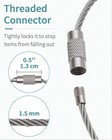 10   Stainless Steel Wire Keychain 6  Aircraft Cable Key Ring Luggage Loops Usa