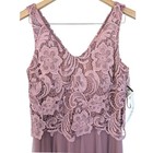 Mother Of The Bride Dress Womens Size 8 Muave Floral Lace Mesh Sleeveless Formal