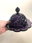 Butter Dish  Irradiated Purple Glass Pressed Glass