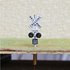 2 X N Scale Model Railroad Grade Crossing Signals Lights Led Made 2 Track Sign