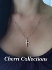 Women Gold Or Silver Plated Small Tiny Cross Pendant Necklace Beaded Chain  N2