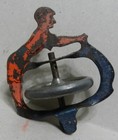 Great Early Gyroscope Toy Tin Boy Holding On Spinning Gyro