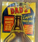 Vtg Dad s Root Beer  papa Size  1 2 Gallon Bottle Metal Advertising Sign