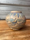 Antique Middle Eastern Round Pot Vase Persian Islamic Qajar Pottery 5  Tall