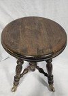 Antique Vintage Wooden Piano Stool Adjustable Seat Rare Claw Ball Feet