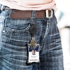 Id Badge Holder With Retractable Clip  Credit Card Holder  Keychain Wallet