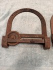 Antique Old Horseshoe U Shaped Steel Barn Door Rollers Hangers Pair Set Usa         