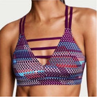 Victoria   s Secret Sport Vsx Purple Geometric Racerback Sports Bra Sz Small