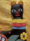 Vintage Primitive Pretty Flowered Fantasy Animal Folk Art Wall Relief Colors