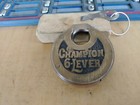 Antique vintage Miller Champion 6 Lever Push Key Pancake Padlock W key 682