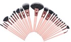  Makeup Brush Set 24 Pcs Professional Cosmetic Tool Pink Genuin Leather Case