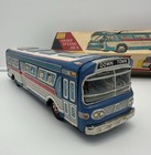Vtg 15  Tin Friction 1950s Gmc Sight Seeing Bus With Box   Yonezawa Toys Japan