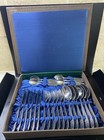 Nos Vintage Retro Stainless Steel Set Of 24pcs Forks Knives Spoons In Case Ussr