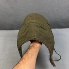 Vintage Korean War Hat Fitted Green M-1951 Field Pile Bomber Ushanka 50s Army