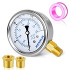 Versatile Stainless Steel Pressure Gauge 0-40 Psi - Lower Mount Design Included