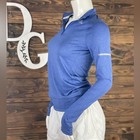 Adidas   Marled Heather Blue Running Collection Quarter Zip Pullover Jacket