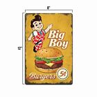 Big Boy Bob s Hamburger Car Hop Service Aluminum Sign Rustic Vintage Replica