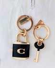 Nwt Original Coach Bag Charm Fob Keychain Key Ring Metal Or Leather Loop Pick It