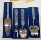 Vintage Konge-tinn Norwegian Pewter Serving Pieces Set 4 Viking Themed 