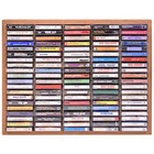 Kingdom Cherry Wood 100 Slot Cassette Tape Rack Wall Mount Cassette Tape Storage