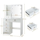 10 Led Lighted Sliding Mirror Vanity Makeup Table Dressing Desk Set W  Stool Usa