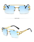 Luxury Square Sunglasses Man woman Designer- Vintage-gold Rims-blue Lense 
