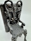 Cast Iron Bookend Victorian Style Ornate Chair Vintage Home Decor 