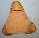 Vintage Tooled Leather 3 Legged Tripod Stool Seat Horse Image Mexico Nice