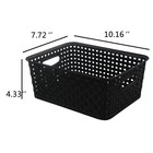 Black Plastic Storage Basket Bins Organizer  4-pack