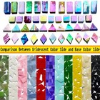  280 Pcs  Iridescent Aqua Glass Mosaic Tiles In 4 Shapes For Crafts