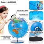 3d Ar Large World Globe Metal Stand Rotating World Map Illuminated Night Lamp