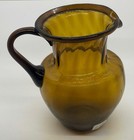 Early Yellow-amber Blown Ribbed Pitcher   Pontil