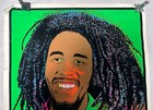 Vtg Retro Bob Marley Roots Rasta Reggae Velvet Black Light Poster By Dara  a22 