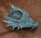 Holder Tea Light   dragon   Head  Fantasy  Detailed  Polyresin  Gray  5 l X 3 w 