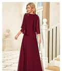 Everpretty Elegant V Neck Flowy Chiffon Bridesmaid Dresses With Wraps Burgundy 6