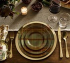 Pottery Barn Woodrow Plaid Stoneware Appetizer Plates - Set Of 4