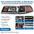 Headlight Assembly Fit For 1998-2011 Ford Crown Victoria W led Drl Sequential   